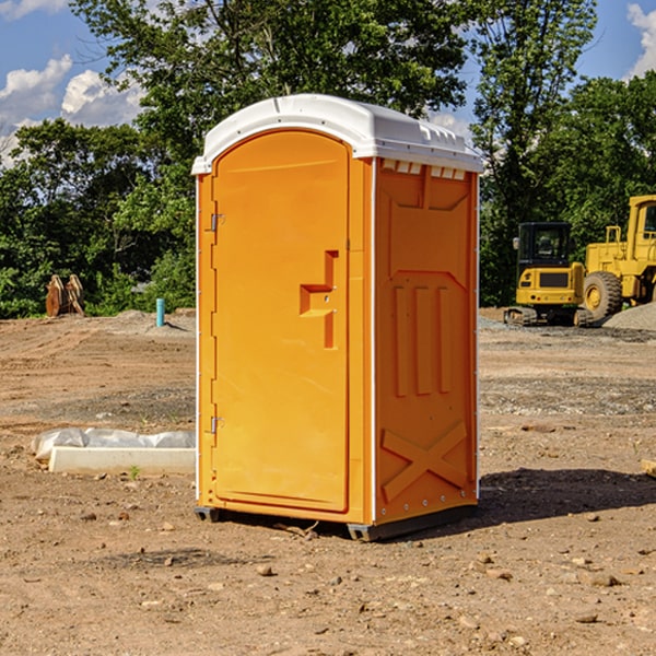 how often are the portable restrooms cleaned and serviced during a rental period in Seibert